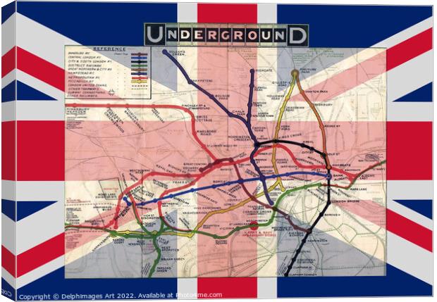 London Underground map Canvas Print by Delphimages Art