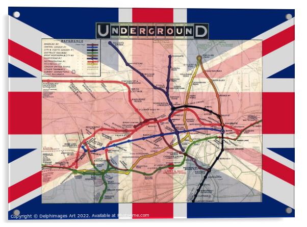 London Underground map Acrylic by Delphimages Art