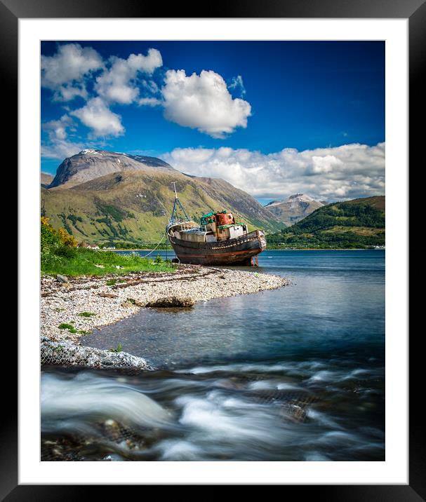 MV Dayspring - The Corpach Wreck Framed Mounted Print by John Frid