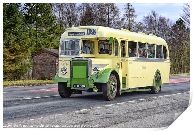 Leyland single decker bus Print by Rodney Hutchinson