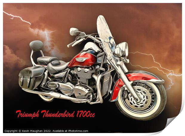 Triumph Thunderbird (Digital Art Version) Print by Kevin Maughan
