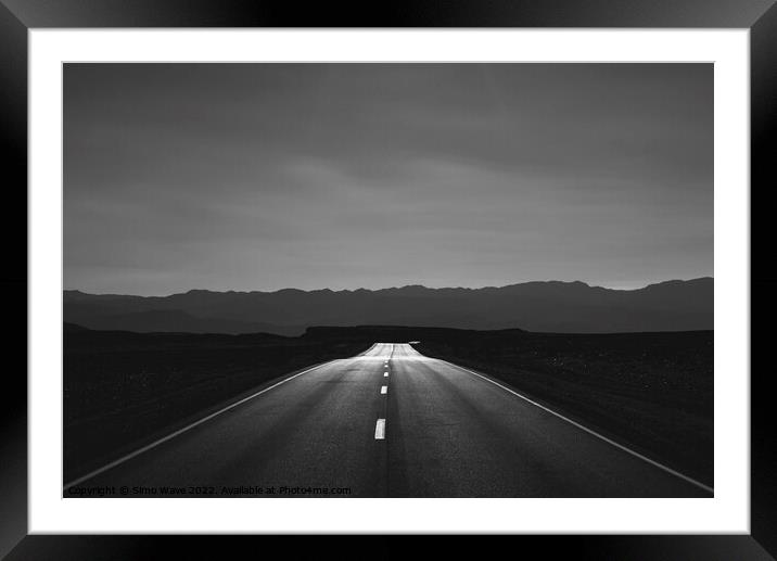 Road to nowhere Framed Mounted Print by Simo Wave
