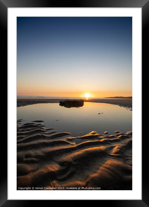 Nash Beach Sunset Framed Mounted Print by Simon Connellan