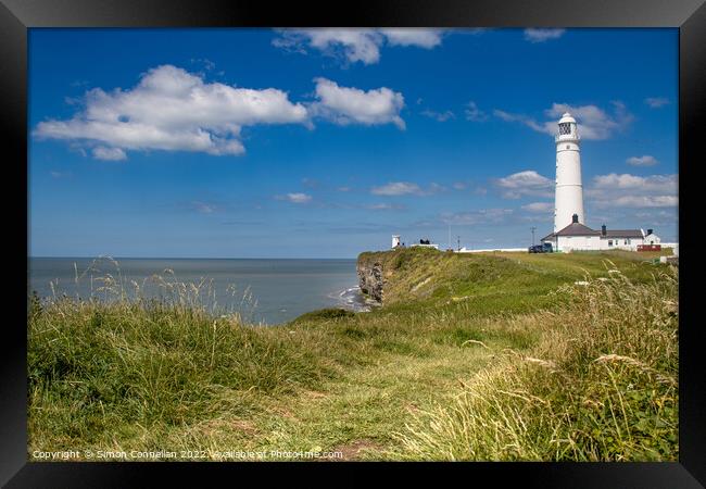 Nash Point Lighthouse Framed Print by Simon Connellan