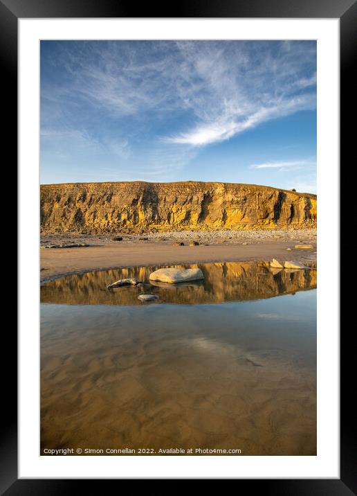 Nash Beach, reflections Framed Mounted Print by Simon Connellan