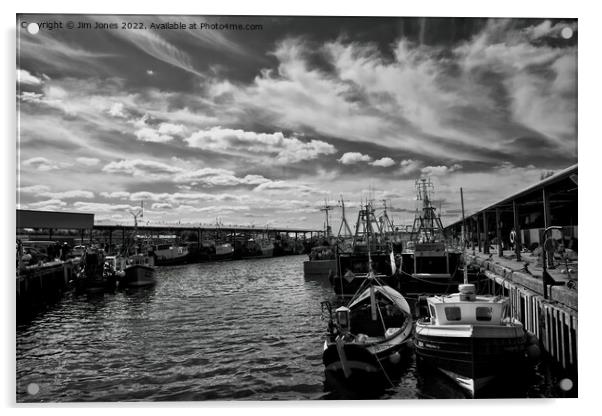 North Shields Fish Quay in Monochrome Acrylic by Jim Jones