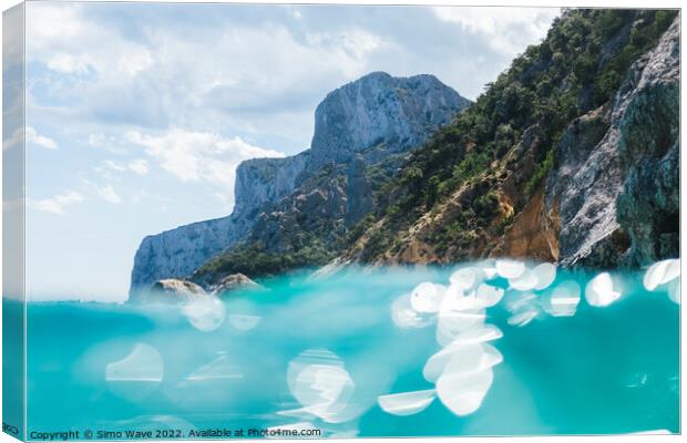 Sardinia coastline from sea Canvas Print by Simo Wave
