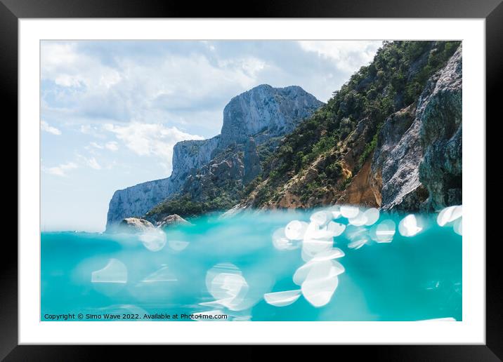 Sardinia coastline from sea Framed Mounted Print by Simo Wave