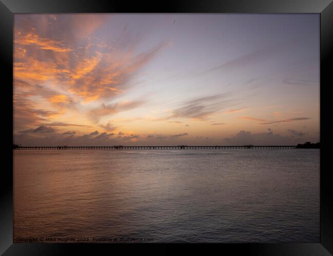Maldive Sunrise Framed Print by Mike Hughes