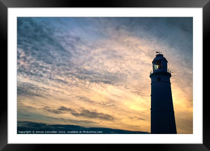 Sunset on Nash Point Lighthouse  Framed Mounted Print by Simon Connellan