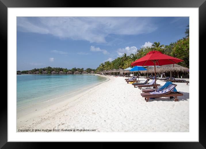 Maldive beach life Framed Mounted Print by Mike Hughes