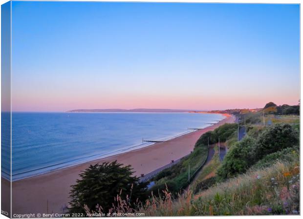 Golden Hour at Bournemouth Beach Canvas Print by Beryl Curran