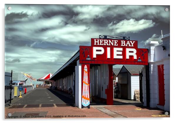 Herne Bay Pier Acrylic by Alison Chambers