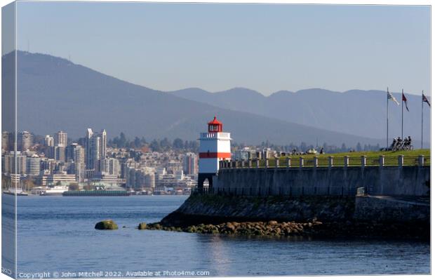 Brockton Point Lighthouse Vancouver Canvas Print by John Mitchell