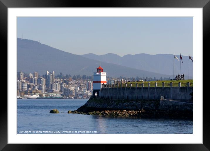 Brockton Point Lighthouse Vancouver Framed Mounted Print by John Mitchell