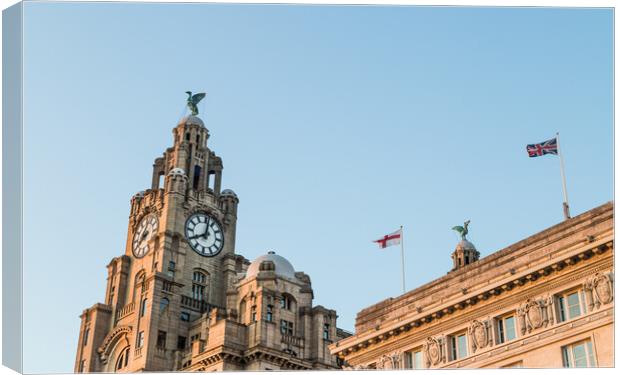 Royal Liver Building dominates the Liverpool skyline Canvas Print by Jason Wells