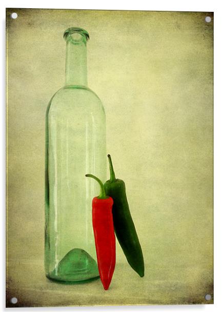 unbottled chillies Acrylic by Heather Newton