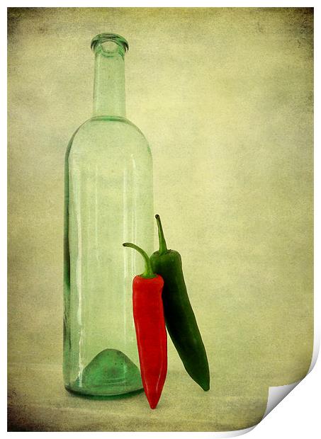 unbottled chillies Print by Heather Newton