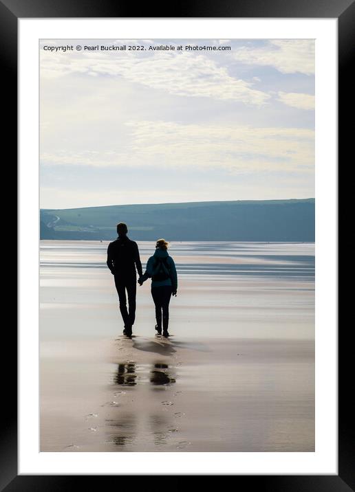 A Romantic Walk on the Beach Framed Mounted Print by Pearl Bucknall