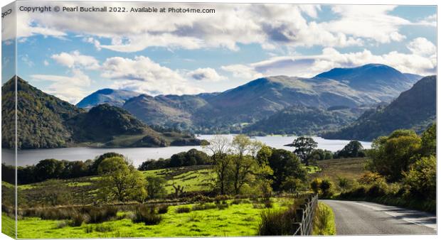 Ullswater View Lake District Cumbria Canvas Print by Pearl Bucknall