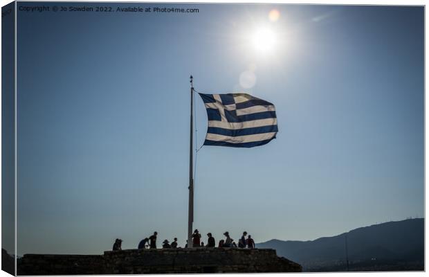 The Greek Flag Canvas Print by Jo Sowden