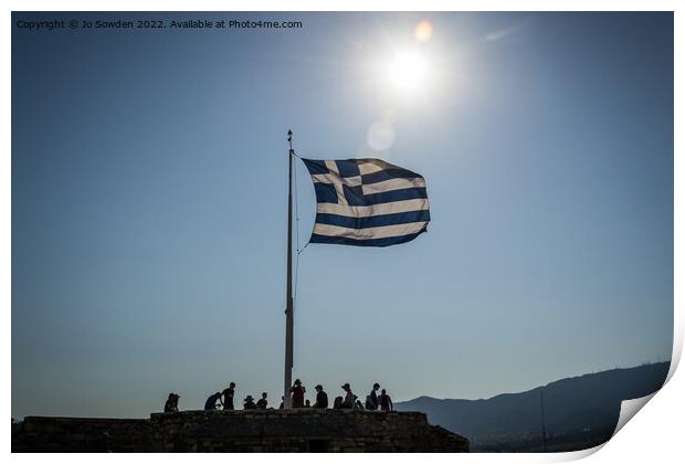 The Greek Flag Print by Jo Sowden