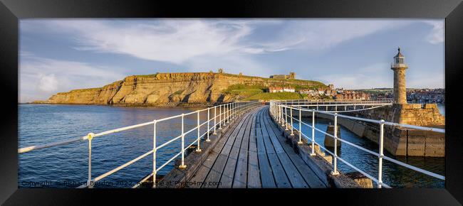 Whitby From The East Pier Framed Print by Richard Burdon