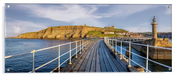 Whitby From The East Pier Acrylic by Richard Burdon