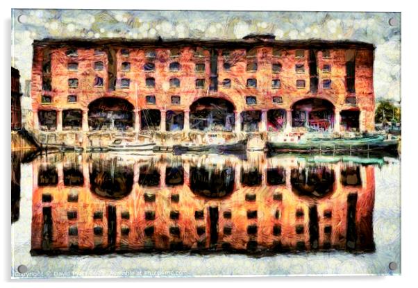 Liverpool Albert Dock Van Gogh Acrylic by David Pyatt
