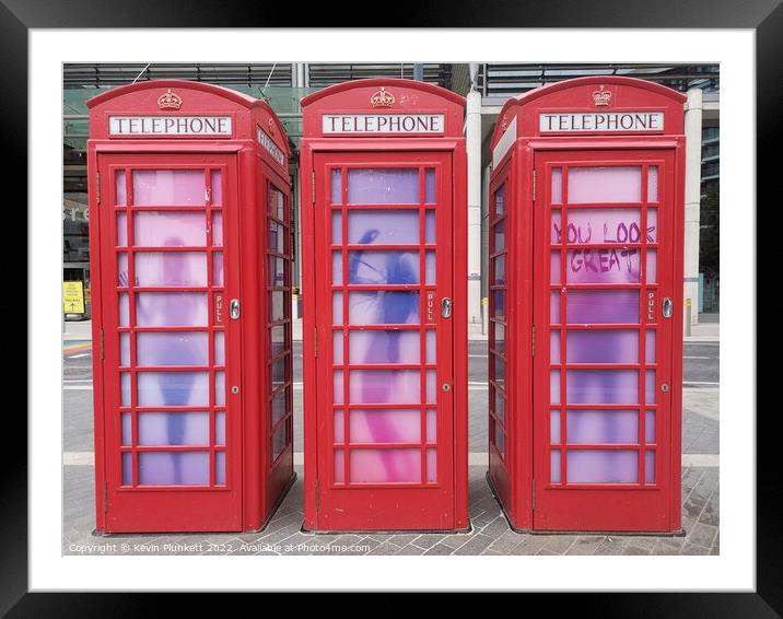 Red Telephone Booth  Framed Mounted Print by Kevin Plunkett