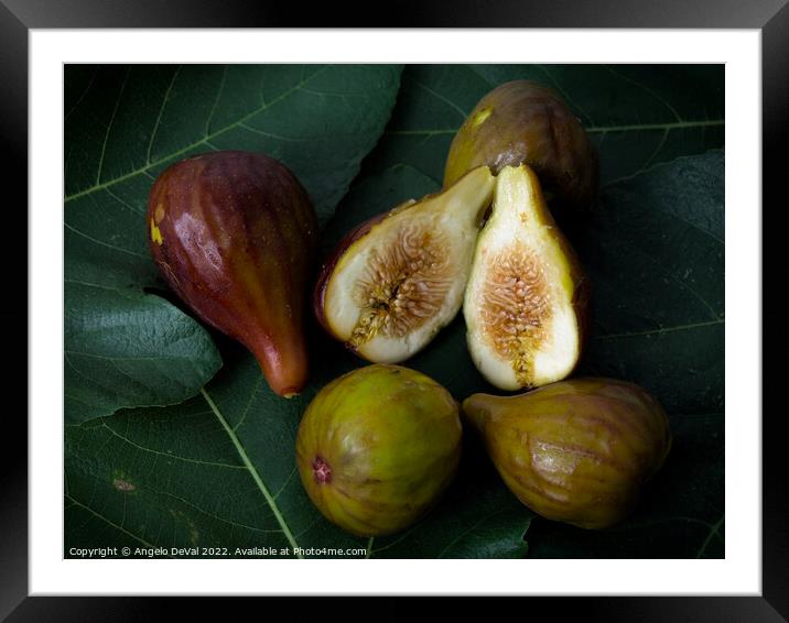 Figs on Leaves Framed Mounted Print by Angelo DeVal