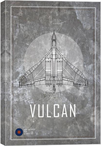 Avro Vulcan Blueprint Canvas Print by J Biggadike