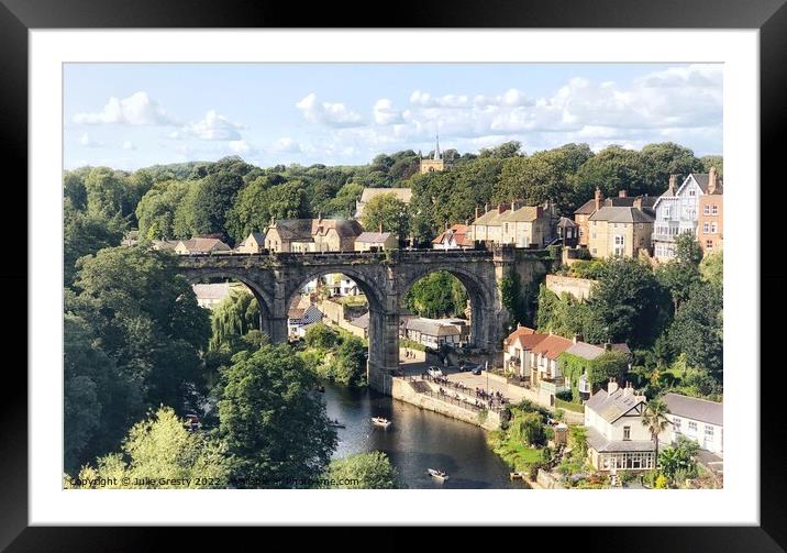 River Nidd Bridge, Knaresborough, Yorkshire  Framed Mounted Print by Julie Gresty