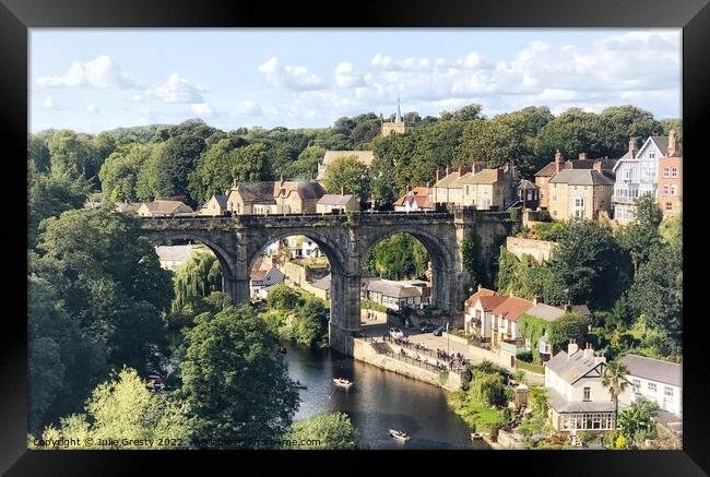 River Nidd Bridge, Knaresborough, Yorkshire  Framed Print by Julie Gresty