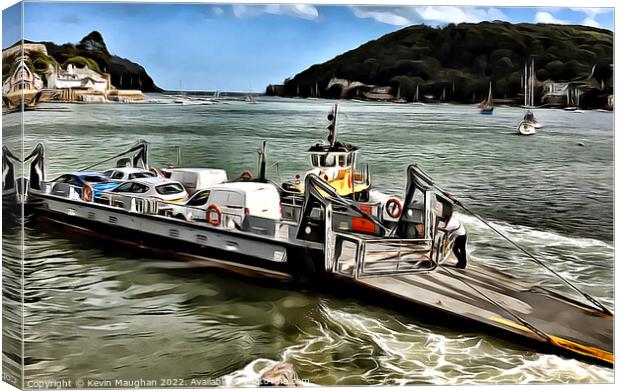 Car Ferry At Dartmouth (Digital Art) Canvas Print by Kevin Maughan