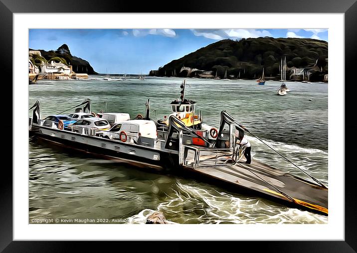 Car Ferry At Dartmouth (Digital Art) Framed Mounted Print by Kevin Maughan