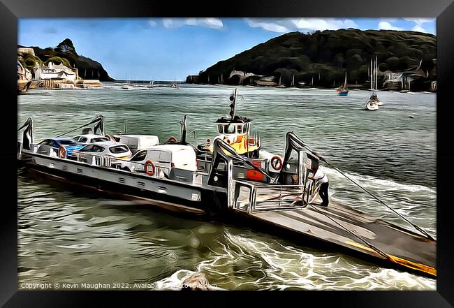 Car Ferry At Dartmouth (Digital Art) Framed Print by Kevin Maughan