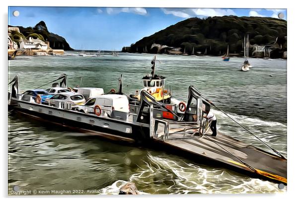 Car Ferry At Dartmouth (Digital Art) Acrylic by Kevin Maughan