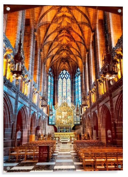 The Lady Chapel Liverpool Cathedral Merseyside Acrylic by Julie Gresty