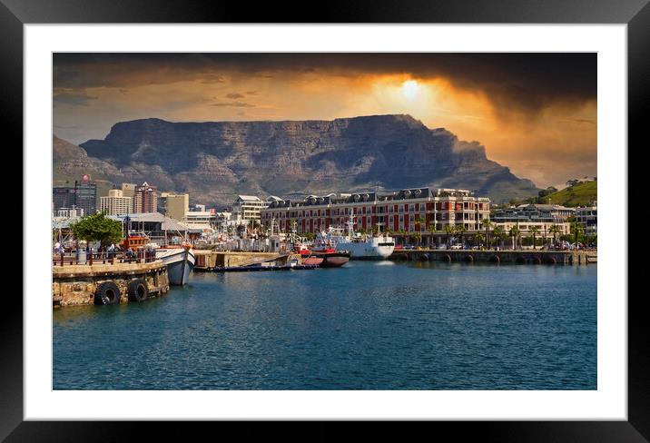Cape Town and Table Mountain Framed Mounted Print by Tracey Turner