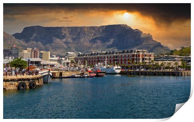 Cape Town and Table Mountain Print by Tracey Turner