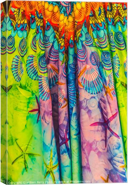Colorful Silk Scarves Miami Florida Canvas Print by William Perry
