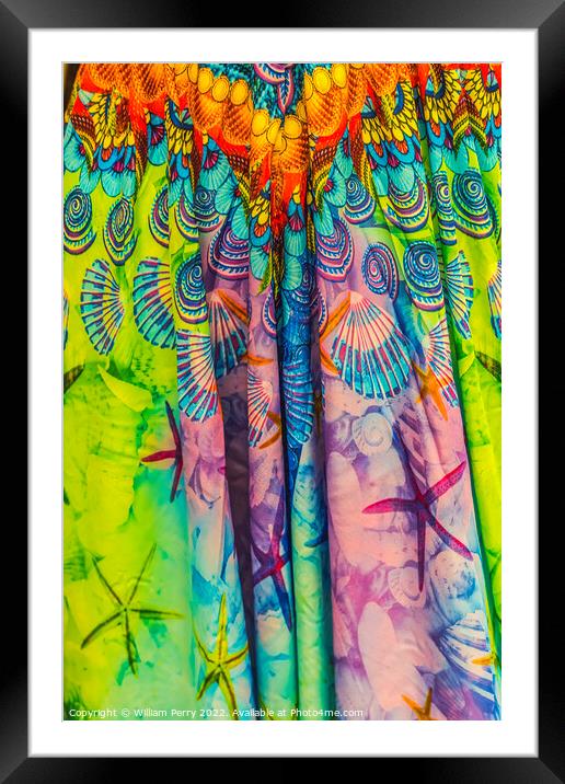 Colorful Silk Scarves Miami Florida Framed Mounted Print by William Perry
