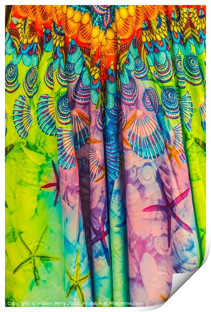 Colorful Silk Scarves Miami Florida Print by William Perry