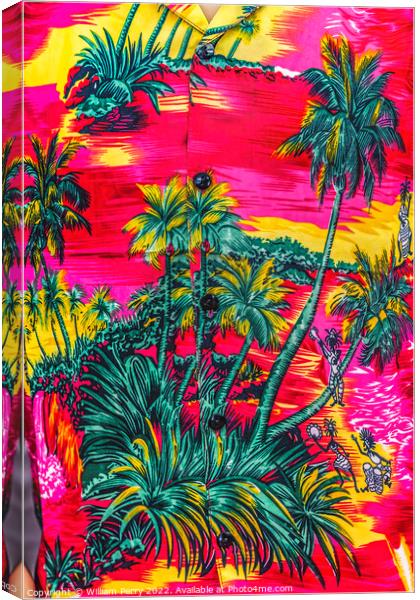 Colorful Red Floridian Shirt Miami Florida Canvas Print by William Perry