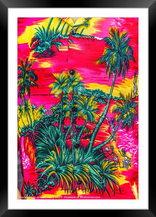 Colorful Red Floridian Shirt Miami Florida Framed Mounted Print by William Perry
