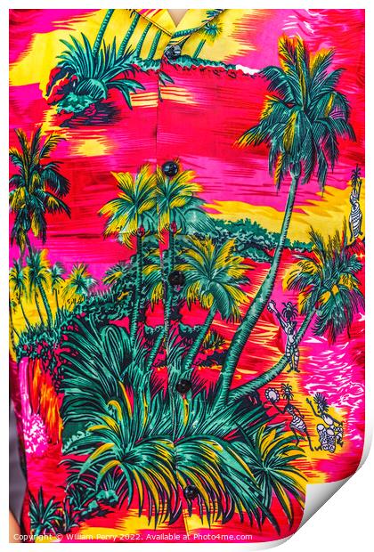 Colorful Red Floridian Shirt Miami Florida Print by William Perry