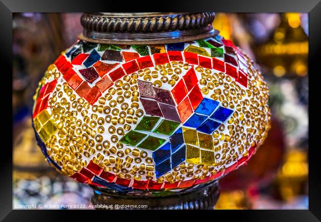Colorful Turkish Mosaic Lamp Little Havana Miami Florida Framed Print by William Perry