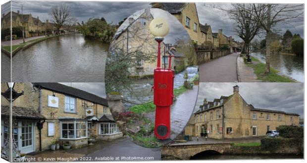 Bourton On The Water Postcard Style Canvas Print by Kevin Maughan