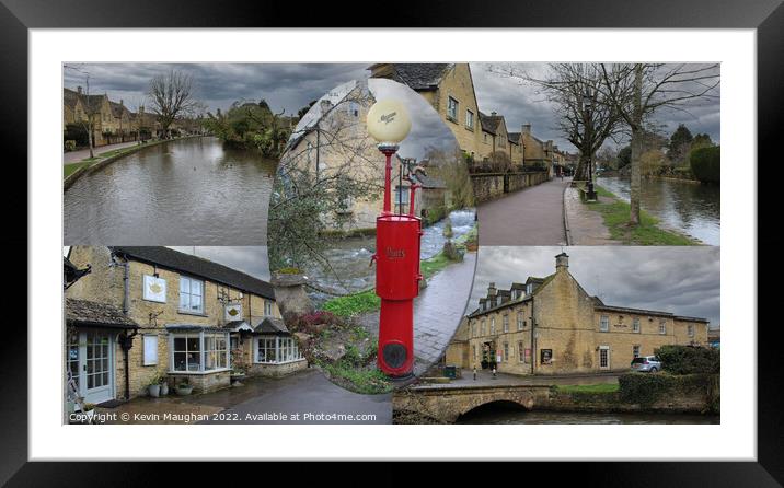 Bourton On The Water Postcard Style Framed Mounted Print by Kevin Maughan